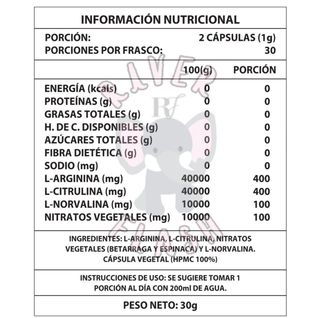 Óxido Nítrico 1000mg 60 cápsulas