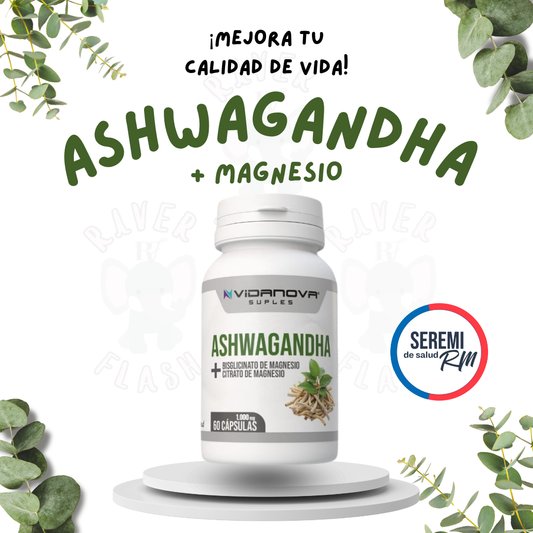Ashwaganda + Magnesio 60 cápsulas 1000mg ORIGINAL