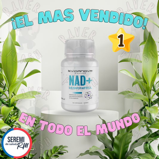NAD+ RESVERATROL 500mg 60 cápsulas ORIGINAL (incluye Ficha Técnica)